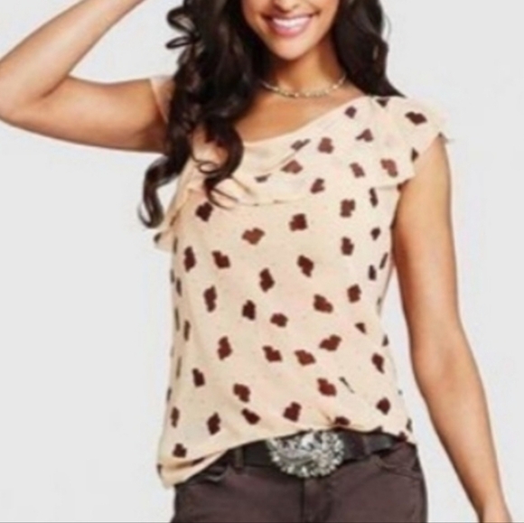 Cabi Heart Collection Playful Me Sheer Ruffle Top - Picture 1 of 9